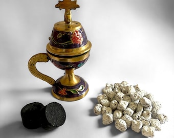 Brass incense burner Incense holder Brass decor Home fragrance Orthodox Catholic