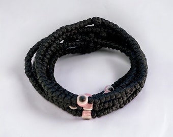 Geschenk für Frauen Schutzarmband mit Bösem Blick Minimalistisches schwarzes Armband