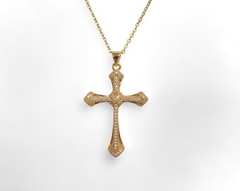 Collier croix byzantine en or pour femme Cadeau de Noël