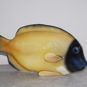 Vintage ceramic fish yellow sculpture GRUPPO bell&#39; EUROPA Made in Italy