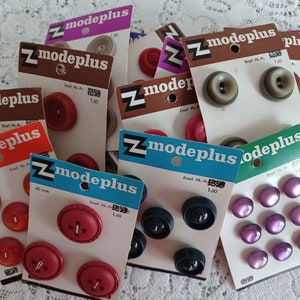 Colorful vintage buttons modeplus 60/70s poppy boho red orange purple