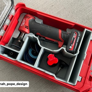 Milwaukee PACKOUT™ Compact Organizer Insert for M12 FUEL™ Right Angle Die Grinder | Stackout3D | Jonah Pope