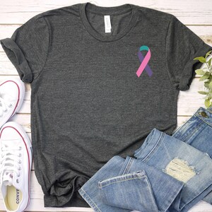 Thyroid Cancer Shirt, Thyroid Cancer Awareness, Ribbon Blue Pink Teal, Thyroid Cancer Survivor, Thyroid Cancer Fighter Shirt, Thyroid Shirt