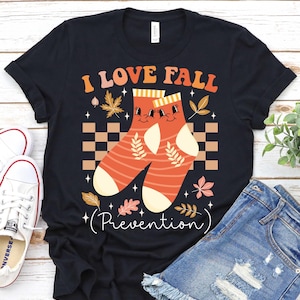 I Love Fall Prevention Fall Shirt,Groovy Fall Nurse Shirt,Thanksgiving Nurse Shirt,Physical Therapy Autumn Shirt,Fall Risk DPT SPT Pta Shirt