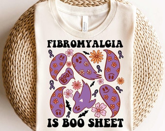 Fibromyalgia Awareness Shirt,Halloween Fibromyalgia Shirt, Fibromyalgia Awareness Ghost Gift, Fibromyalgia Survivor Shirt,Chronic Fatigue