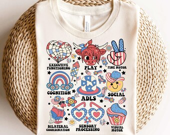 Fine Motor Promoter Shirt,Occupational Therapist Shirt,4th July OT,Occupational Therapy Fourth July Shirt, OTA COTA independence Day T-Shirt