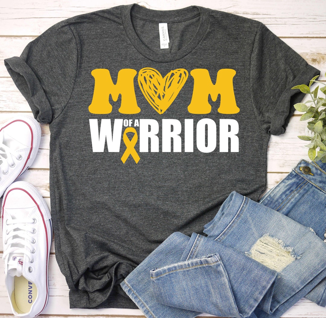 Mama of a Warrior Childhood Cancer Awareness T-Shirt