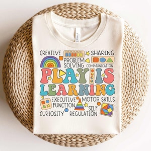 Play Is Learning Kindergarten Teacher Shirt,Retro Teacher Daycare Gift,Teacher Appreciation Shirt,Preschool Teacher Shirt,Back To School Tee