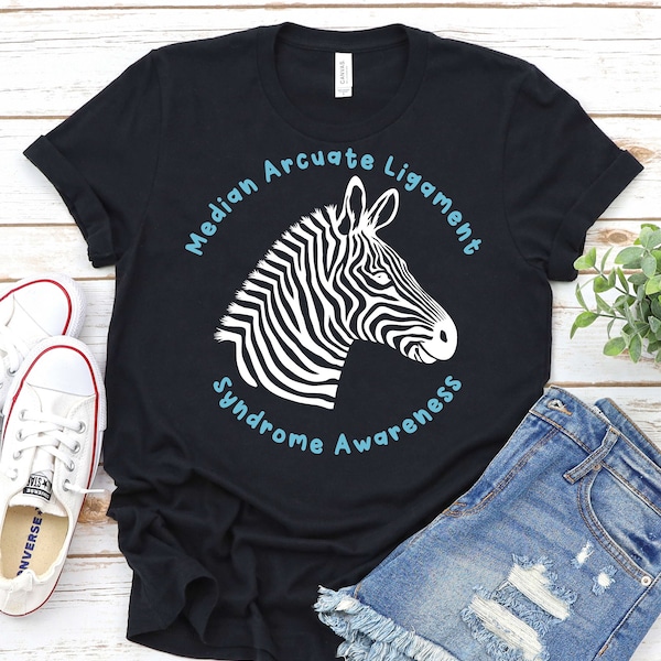 Median Arcuate Ligament Syndrome Shirt,MALS Awareness Gift,Teal Zebra Awareness Ribbon Shirt,Vascular Surgery Shirt,MALS Rare Disease Shirt