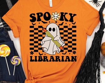 Spooky Librarian Shirt,Book Lover Halloween Shirt,School Librarian Halloween Shirt, Bookworm,Halloween Library Shirt,Halloween School Party