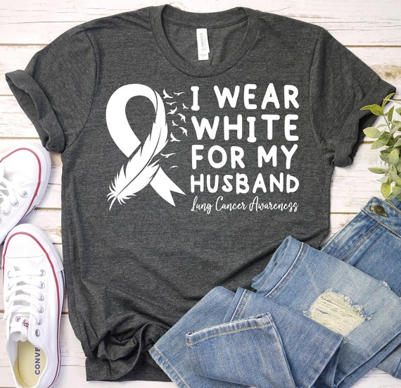 Supporting My Husband - Lung Cancer Awareness Shirt Supporting My Husband - Lung Cancer Awareness Shirt