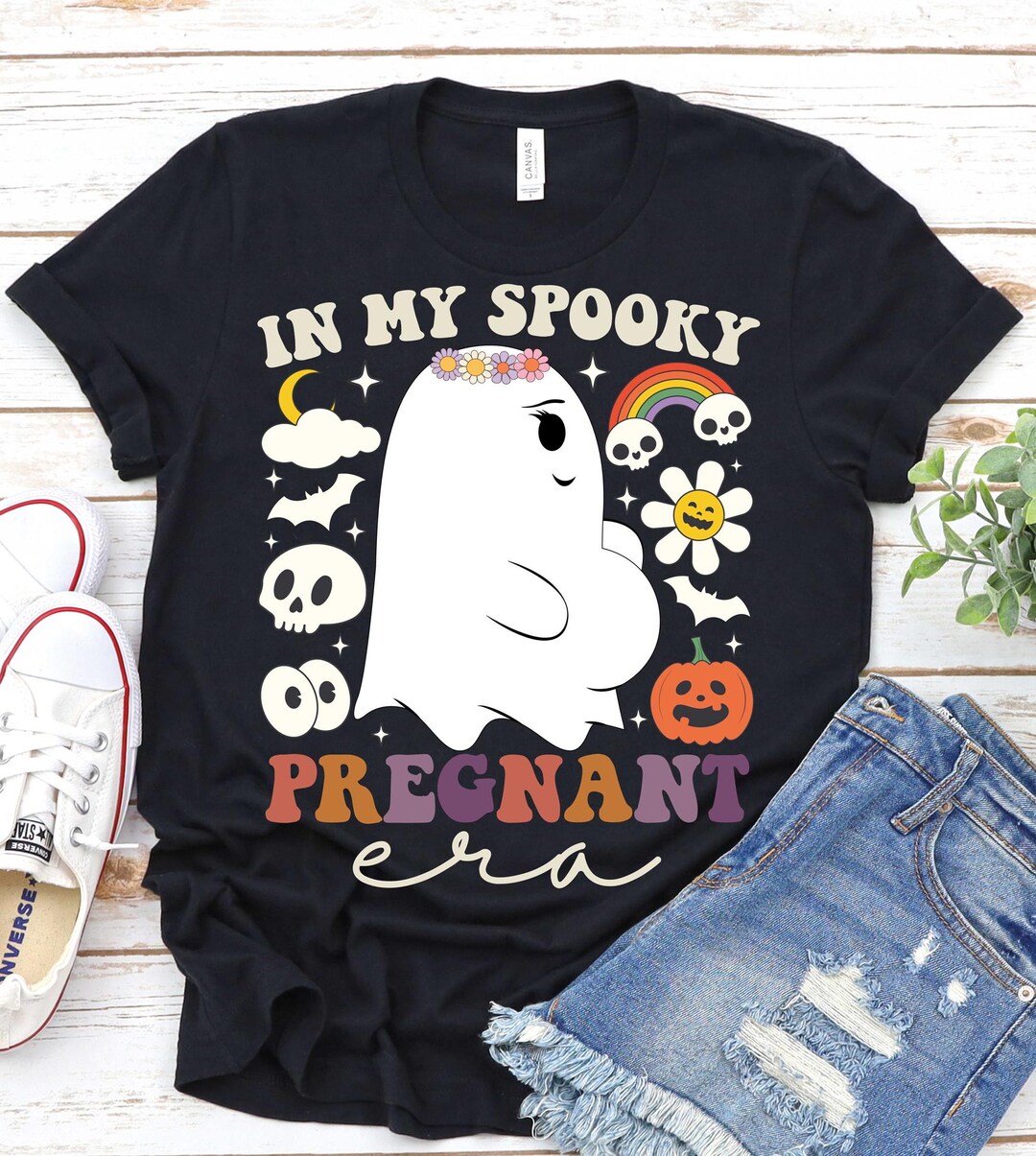 Baby Says Boo! Hilarious Halloween Pregnant Woman Tee