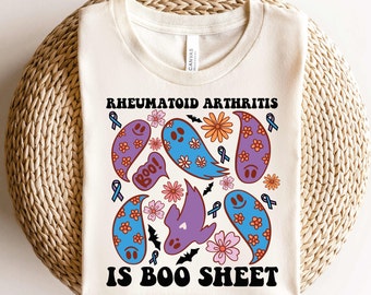 Rheumatoid Arthritis Awareness Shirt,Halloween Rheumatoid Arthritis Shirt,Rheumatoid Arthritis Ghost Shirt,Rheumatoid Arthritis Warrior Gift