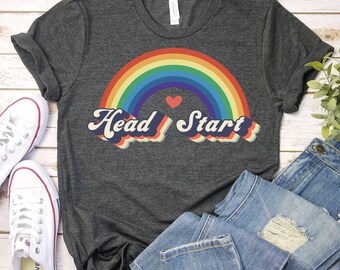 Retro Head Start Teacher Shirt, Back To School Tee