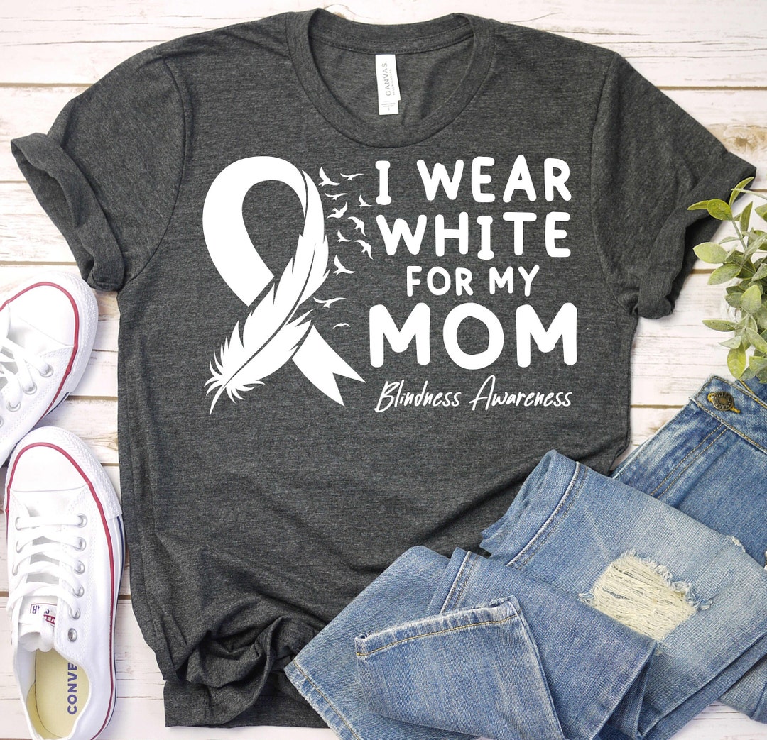 Blindness Awareness Shirt, Blindness White Ribbon T-shirt, Braille ...
