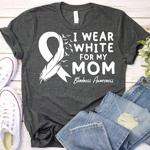 Blindness Awareness Shirt, Blindness White Ribbon T-Shirt, Braille Language Shirt,Blindness Support Mom Shirt,Blindness Survivor T-Shirt