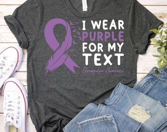 Fibromyalgia Awareness T-Shirt, Purple Ribbon, Chronic Illness