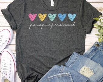 Paraprofessional Heart Shirt, Special Education Teacher Tee