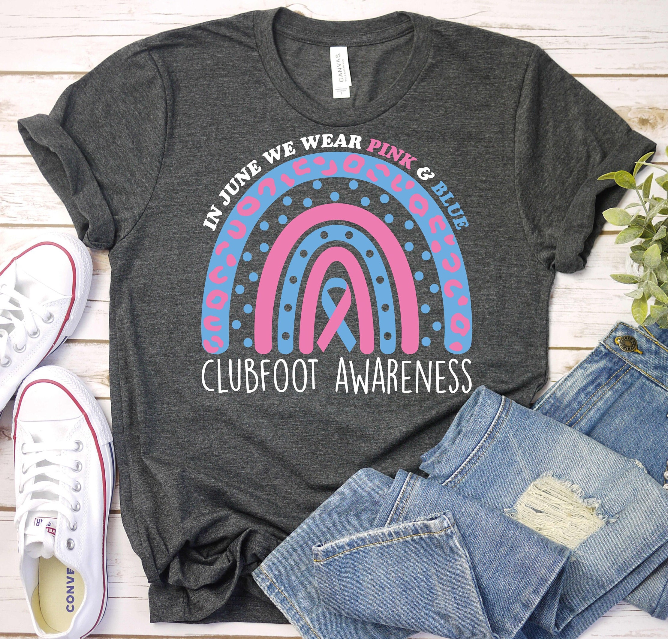 In June We Wear Pink and Blue-clubfoot Awareness Shirt,clubfoot Shirt ...