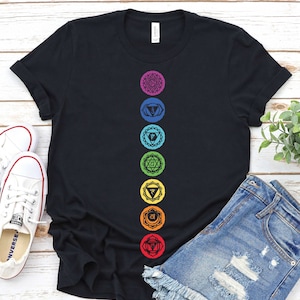 Seven Chakras - Chakra Symbols Shirt, Meditation Shirt,Yoga Shirt,Yoga Lover Gift,Yoga Gift,Spiritual Shirt,Love Light Shirt,Namaste Shirt,