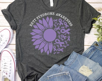 Rett Syndrome Awareness Shirt,Rett Syndrome Purple Ribbon Tee,Rett Syndrome Support,Occupational Therapy Rett Syndrome,Rare Genetic Disorder