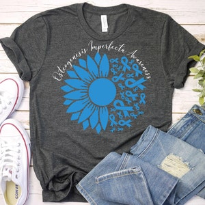 Osteogenesis Imperfecta Awareness Shirt,OI Awareness Blue Ribbon,Osteogenesis Imperfecta Survivor Gift,Osteogenesis Imperfecta Warrior Shirt