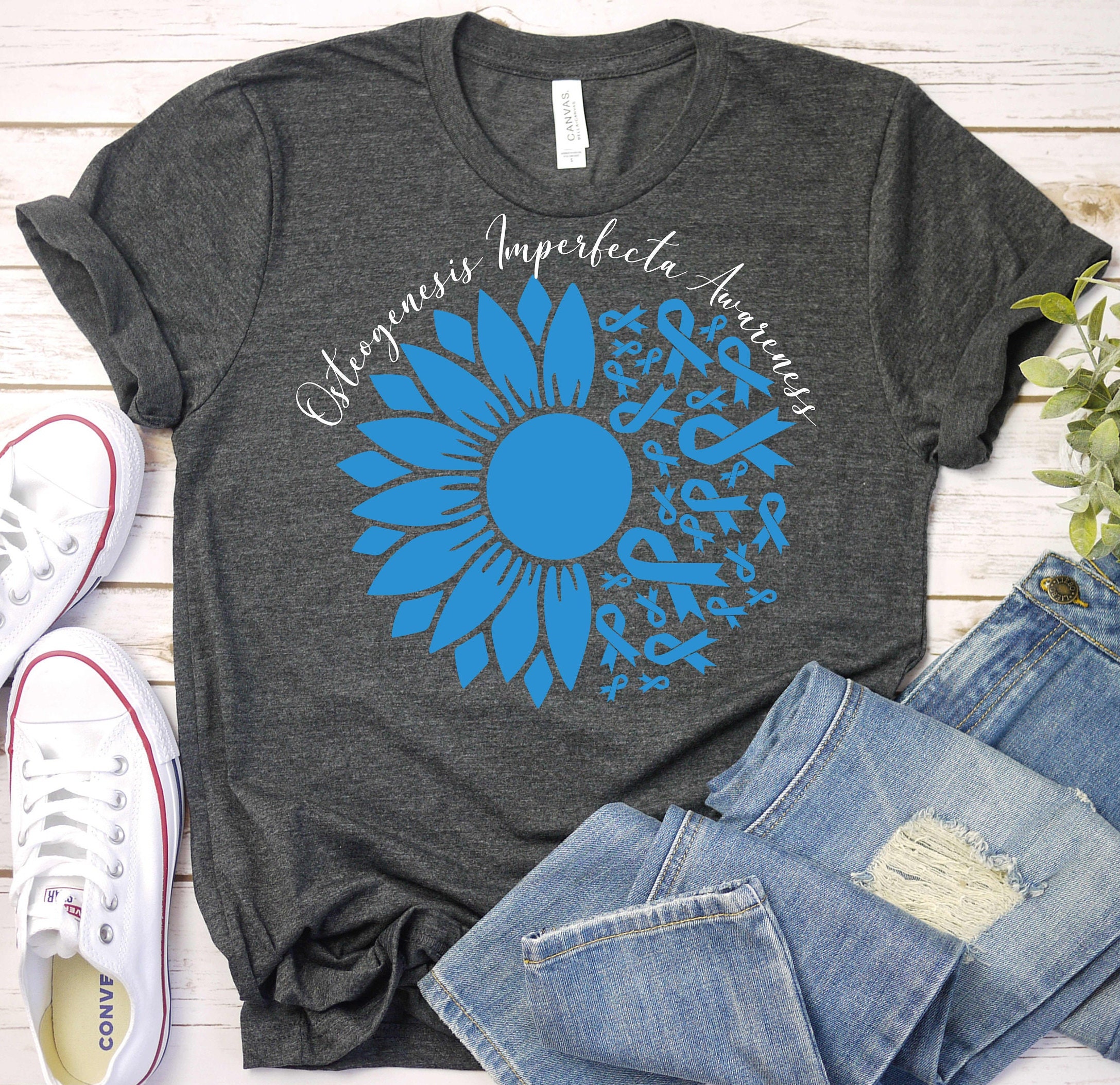 Osteogenesis Imperfecta Awareness Shirt,OI Awareness Blue Ribbon,Osteogenesis Imperfecta Survivor Gift,Osteogenesis Imperfecta Warrior Shirt