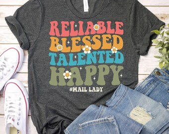 Postal Worker Shirt ,Mail Lady Shirt, Mailwoman Gift,Mail Carrier Shirt,Funny Postal Worker Shirt,Retro Mail Lady Shirt,Groovy Mail Carrier