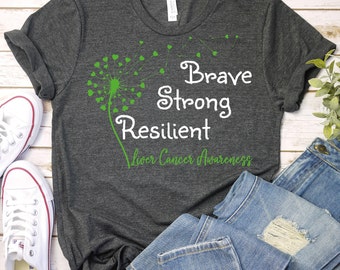 Liver Cancer Awareness Shirt,Liver Cancer Green Ribbon Shirt,Liver Disease Awareness,Liver Cancer Survivor Shirt,Liver Cancer Support TShirt