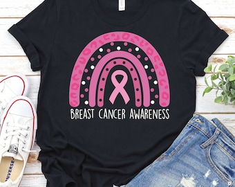 Breast Cancer Awareness Shirt,Pink Ribbon Shirt,Cancer Fighter Shirt,Breast Cancer Survivor Shirt,Breast Cancer Rainbow,Cancer Support Shirt