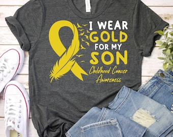 Childhood Cancer Awareness Shirt – I Wear Gold For My Son