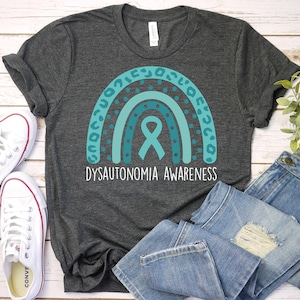Dysautonomia Awareness Shirt, Dysautonomia Awareness Month Shirt,Dysautonomia Shirt, Dysautonomia Patient Support Gift, Turquoise Ribbon Tee