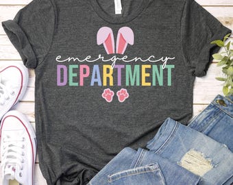 Emergency Department Bunny Shirt,Emergency Department Easter Shirt,ER Nurse Easter Shirt,Emergency Room ER Nurse Easter Gift,Hospital Easter