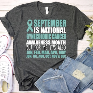 Gynecologic Cancer Awareness Shirt,Cancer Teal Ribbon Tee,Ovarian Cancer Shirt,Ovarian Warrior Shirt,Gynecologic Cancer Gift,Cervical Cancer