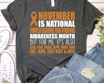 CRPS Awareness Shirt,Chronic Regional Pain Syndrome Shirt,CRPS Orange Ribbon Shirt,CRPS Warrior Shirt,Crps Survivor Shirt,Chronic Pain Shirt