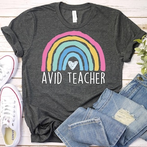 Avid Teacher Shirt, Boho Rainbow Back To School Shirt, AVID Teacher Gift,Advancement Via Individual Determination,Study Skills Teacher Shirt
