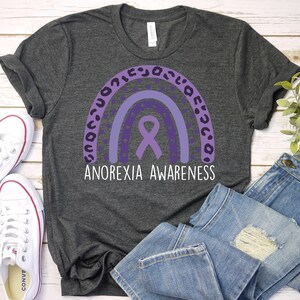 Anorexia Awareness Shirt,Anorexia Shirt,Anorexia Support Shirt,Anorexia Warrior T-Shirt,Eating Disorder Purple Ribbon T-Shirt,Anorexia Shirt