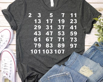 Prime Numbers Chart Shirt, Math Teacher Shirt,Mathematics Shirt,Prime Numbers School Teacher Shirt,Mathematician Shirt,Computer Science Gift