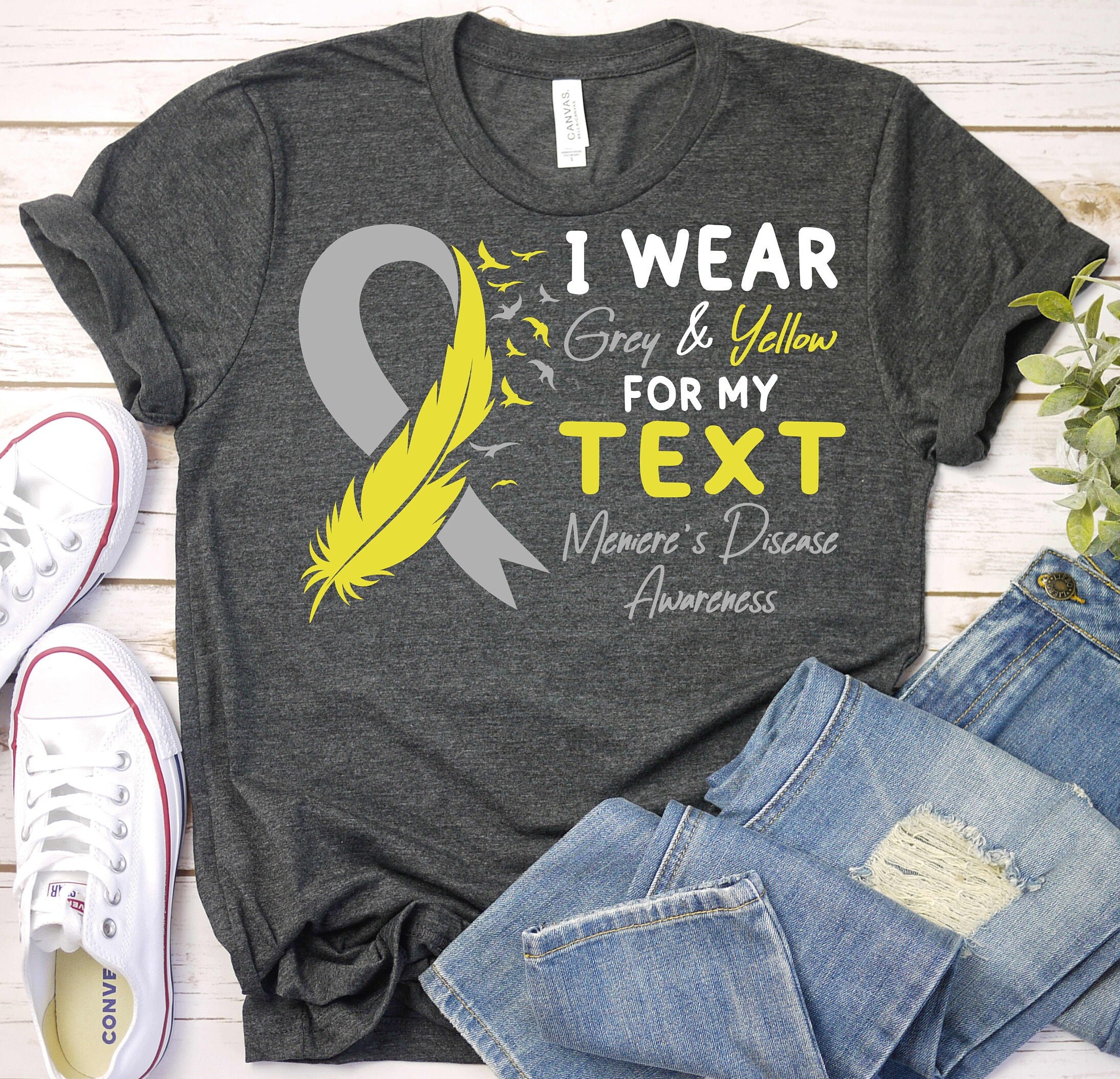 Meniere's Disease Awareness Shirt,Custom Meniere's Disease Ribbon Shirt,Meniere's Disease Survivor Shirt,Meniere's Disease Support T-Shirt