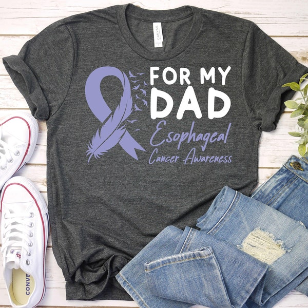 Esophageal Cancer Awareness Shirt,Periwinkle Ribbon Shirt,Gastric Cancer Shirt,Esophageal Cancer Dad Shirt,Esophageal Cancer Support Family