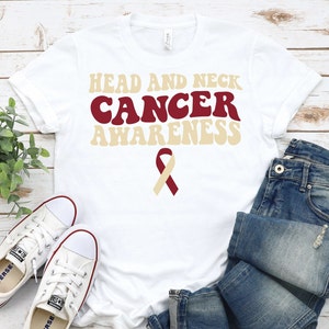 Head & Neck Cancer Awareness Shirt,Head And Neck Cancer Support,Head and Neck Cancer Warrior Shirt,Throat Cancer,Retro Neck Cancer Awareness