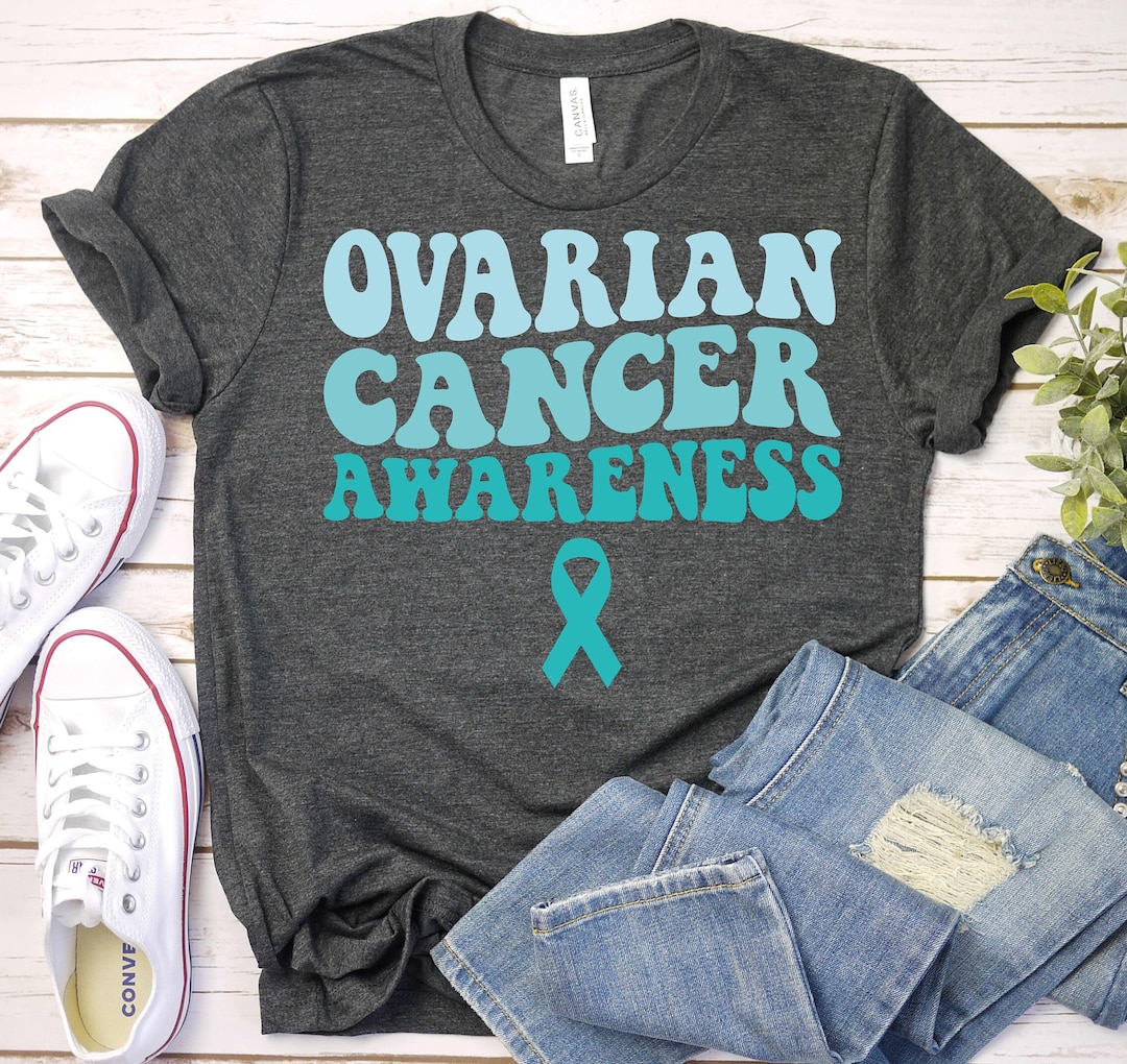 Ovarian Cancer Shirt, Ovarian Teal Ribbon Shirt,ovarian Cancer Gift