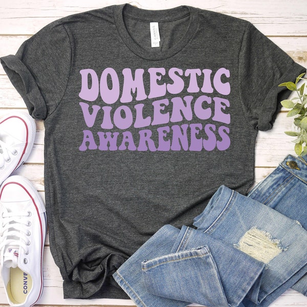 Domestic Violence Awareness Shirt,Domestic Violence Purple Ribbon Shirt,Retro Domestic Violence Survivor Shirt,Emotional Trauma, Abuse Shirt