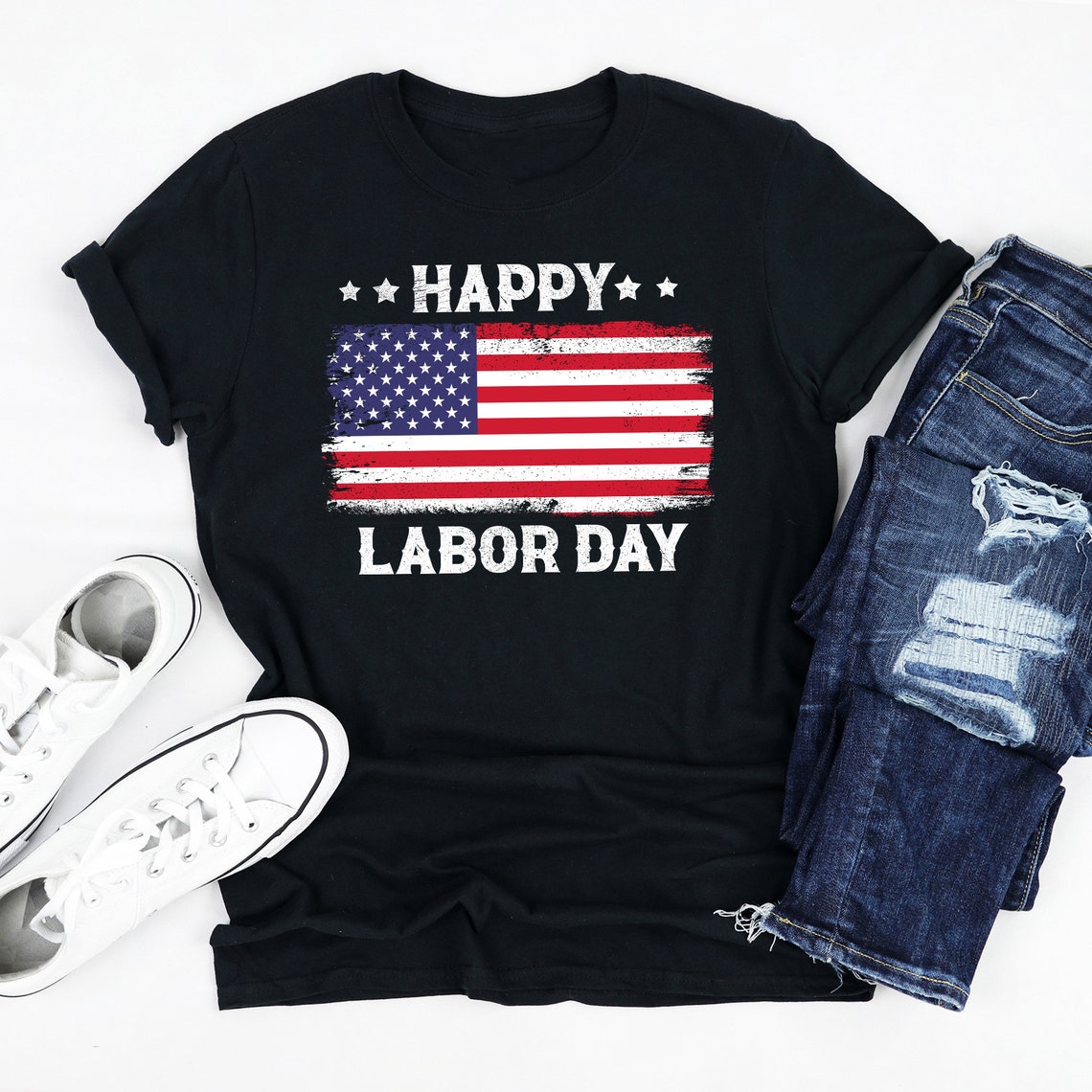 Happy Labor Day Shirt, US Flag Statue Shirt, Workers Day Shirt, Labor Day Gift, Unisex Patriot Happy Labor Day TShirt image 1