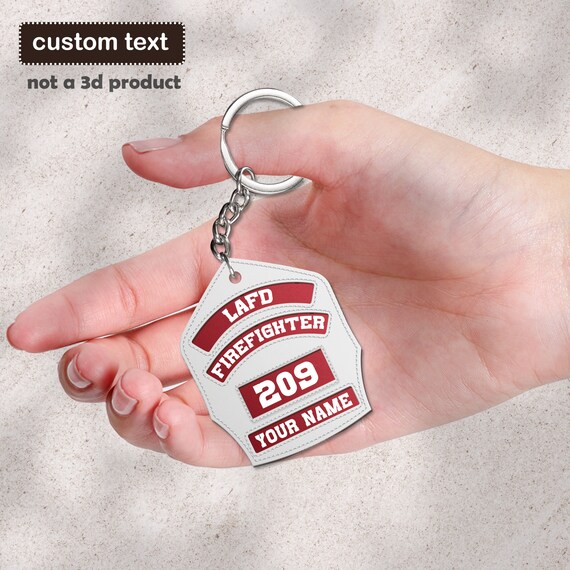 Firefighter Helmet Shield Custom Acrylic Keychain, Fireman