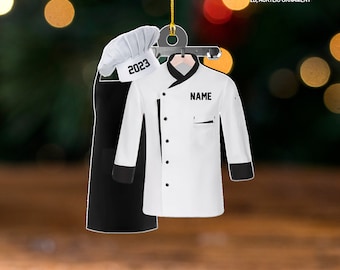 Chef Coat Custom Christmas Ornament, 2D Acrylic Ornament, Christmas Gift For Chef