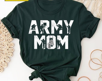 Camiseta personalizada para mamá del ejército, camiseta para mamá orgullosa del ejército, camiseta para mamá militar, regalo para mamá soldado, regalo para mamá del ejército