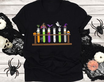 Halloween Science Teacher Shirt, Chemistry Teacher Shirt, Gift for Teacher Elements, Funny Chemistry Teacher Shirt, Halloween Test Tub Shirt