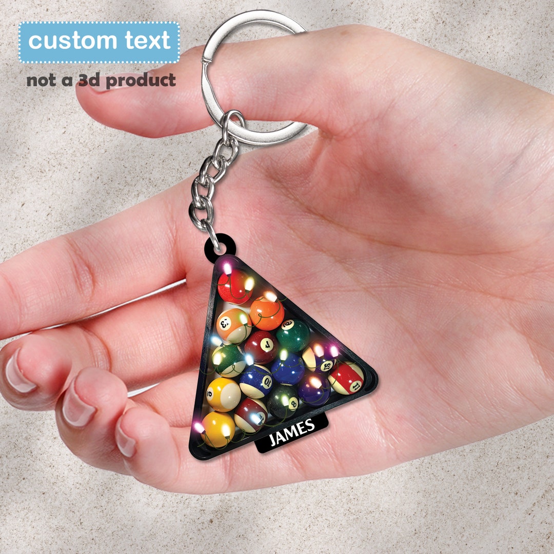 Billiard 2D Acrylic Keychain, Billiard Player Gift, Billiard Lover