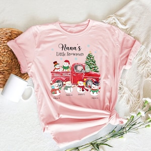 Nana’s Little Snowmen Christmas Shirt, Personalized Grandma Truck Shirt, Grandkids Shirt, Nana Mimi Christmas Gift